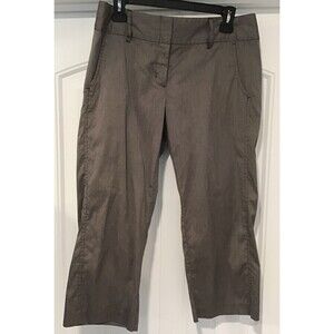 EUC DAISY FUENTES Gray/Taupe STRETCH CAPRI CROPPED Dress/Work PANTS Women's Sz 6
